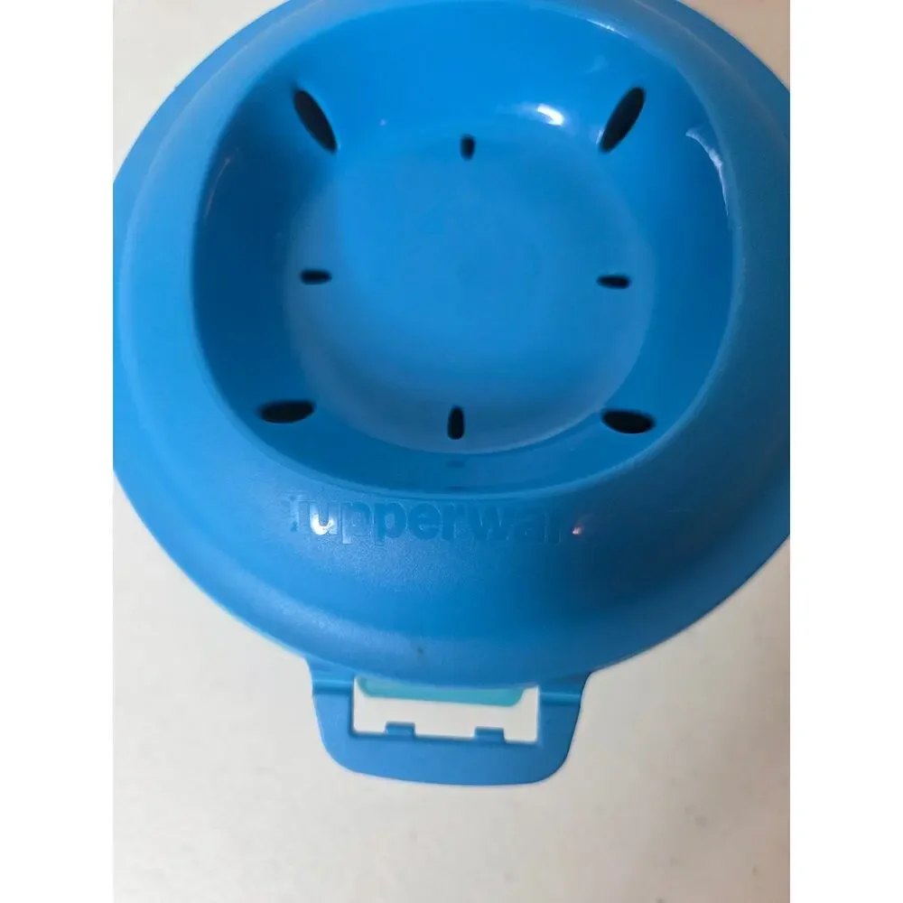Tupperware Blue 2012 Individual Microwave 2.3 Cup Rice Maker Cooker Kitchen